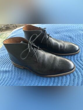 Men's Black Leather Carlo Morandi Chukka Boots